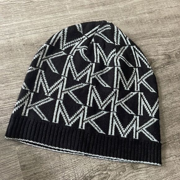 Michael Kors Logo Lurex Beanie-black-one Size - Picture 2 of 2